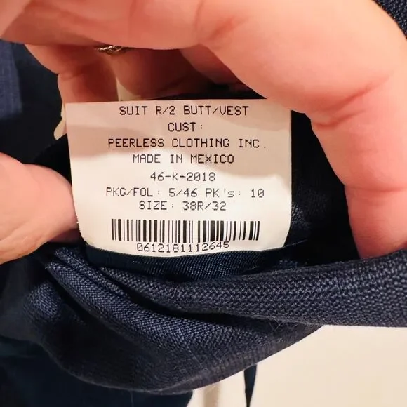 NWT Michael Kors Vest Wool Mens Blue Pinstripe Size 38r - Picture 3 of 4